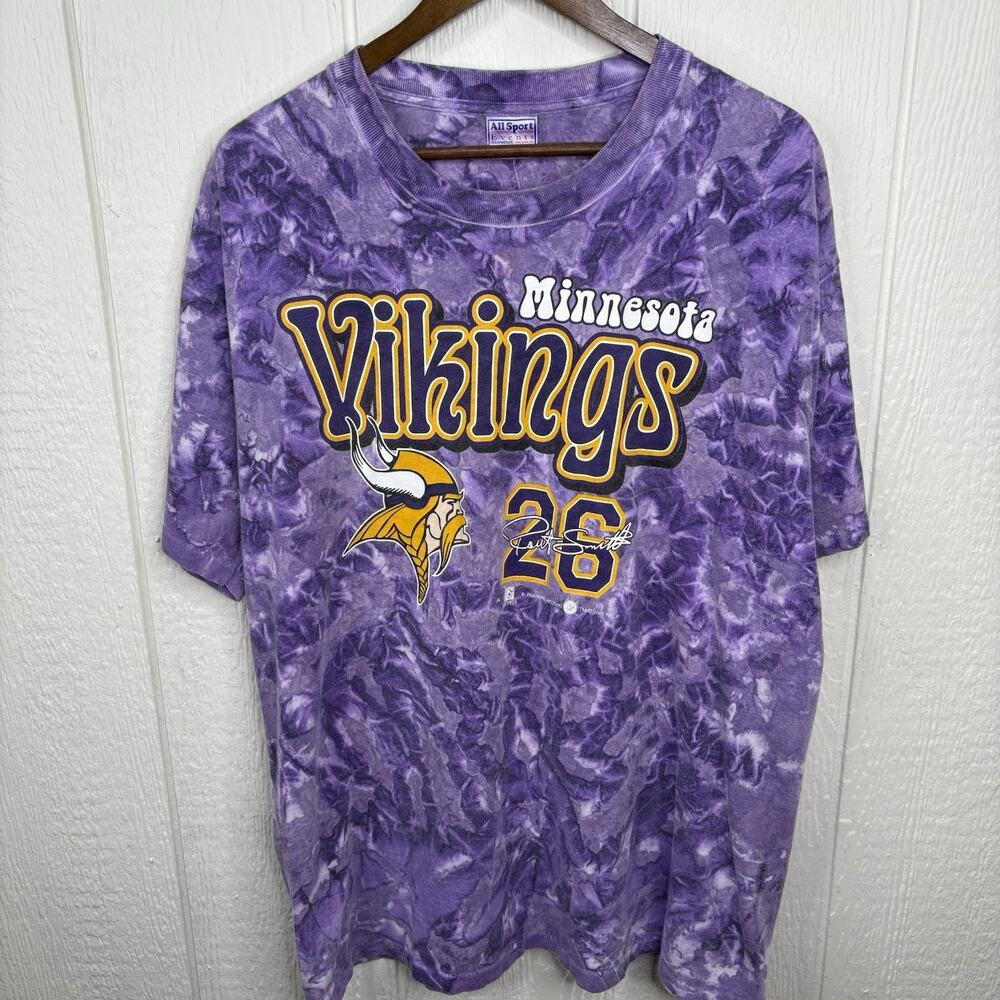 2000 Tie-die Minnesota Vikings #26 AOP Tee Shirt Size X-Large
